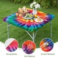 thumbnail image 4 of Colorful Rainbow Tie Dye Spiral Pattern Square Fitted Tablecloth with Elastic Edge,Square Table Cover,Washable Elastic Table Cover for Home Kitchen Party Decor 34"x34", 4 of 6