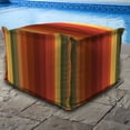 thumbnail image 3 of Jordan Manufacturing 20" x 20" Islip Cayenne Maroon Stripe Square Outdoor Pouf Ottoman with Flange, 3 of 10