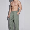 thumbnail image 6 of Amkhujs Mens Casual Pants Breathable Mesh Full Length Taper Jogger Pants Drawstring Elastic Waist Lightweight Sweatpants, 6 of 9