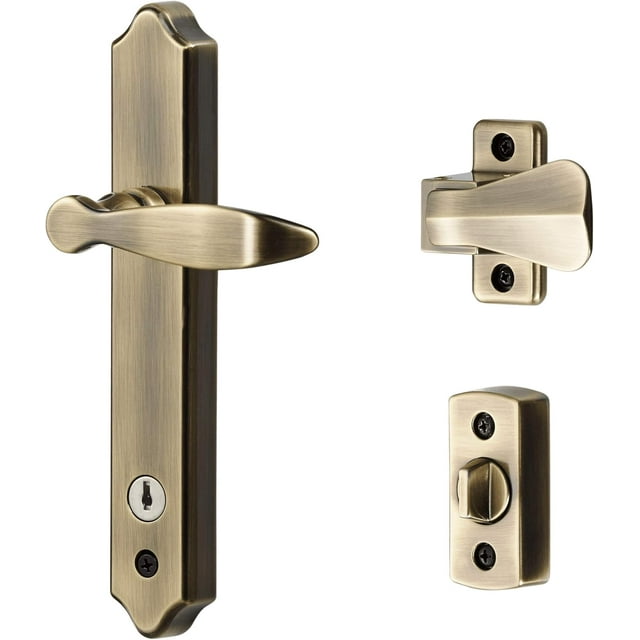Door Lever with Deadbolt Lock for Out-Swinging Doors Matte