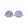 thumbnail image 2 of BemeyourBBs Toddler Baby Girls Mardi Gras Outfits Spring Carnival Clothes Waffle Knit Striped Sweatshirts Long Sleeve Jester Hat Crown Embroidery Sweater Shirt Pullover Tops, 2 of 9