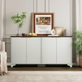 thumbnail image 2 of Ourlova Sideboard Buffet Cabinet with 4 Fluted Doors, Farmhouse Kitchen Cupboard Storage with Adjustable Shelves, Modern Coffee Bar Cabinet for Home, 2 of 8