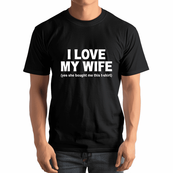 I Love My Wife Men's Graphic Print Short Sleeve T-Shirt For Men 1 Pcs Graphic Tee 100% Heavy Cotton - Comfortable Crew Neck, Soft Tees Casual Tops