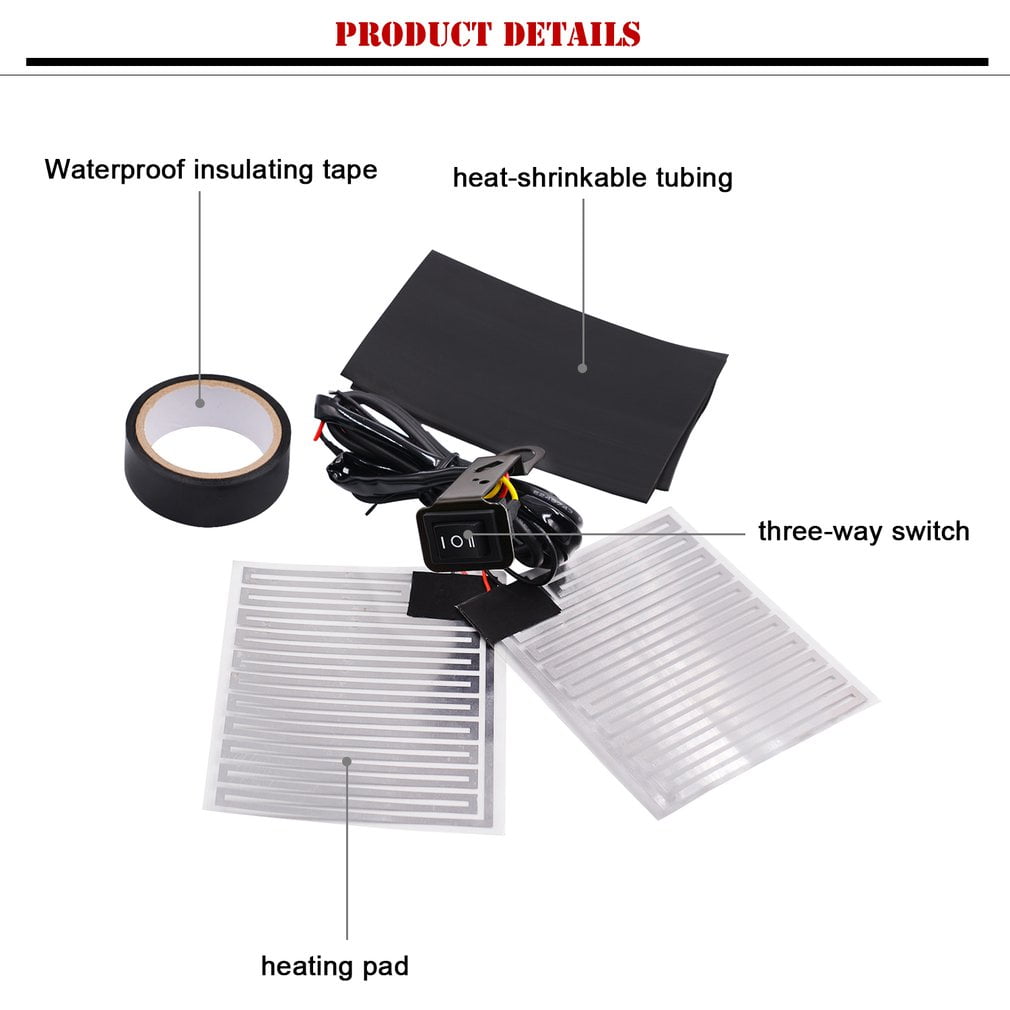 12V Motorcycle ATV Heated Grip Insert Handlebar Hand Warmer kit pads Flexible and adhesive Time warm up time COLOR: silver SIZE: 10