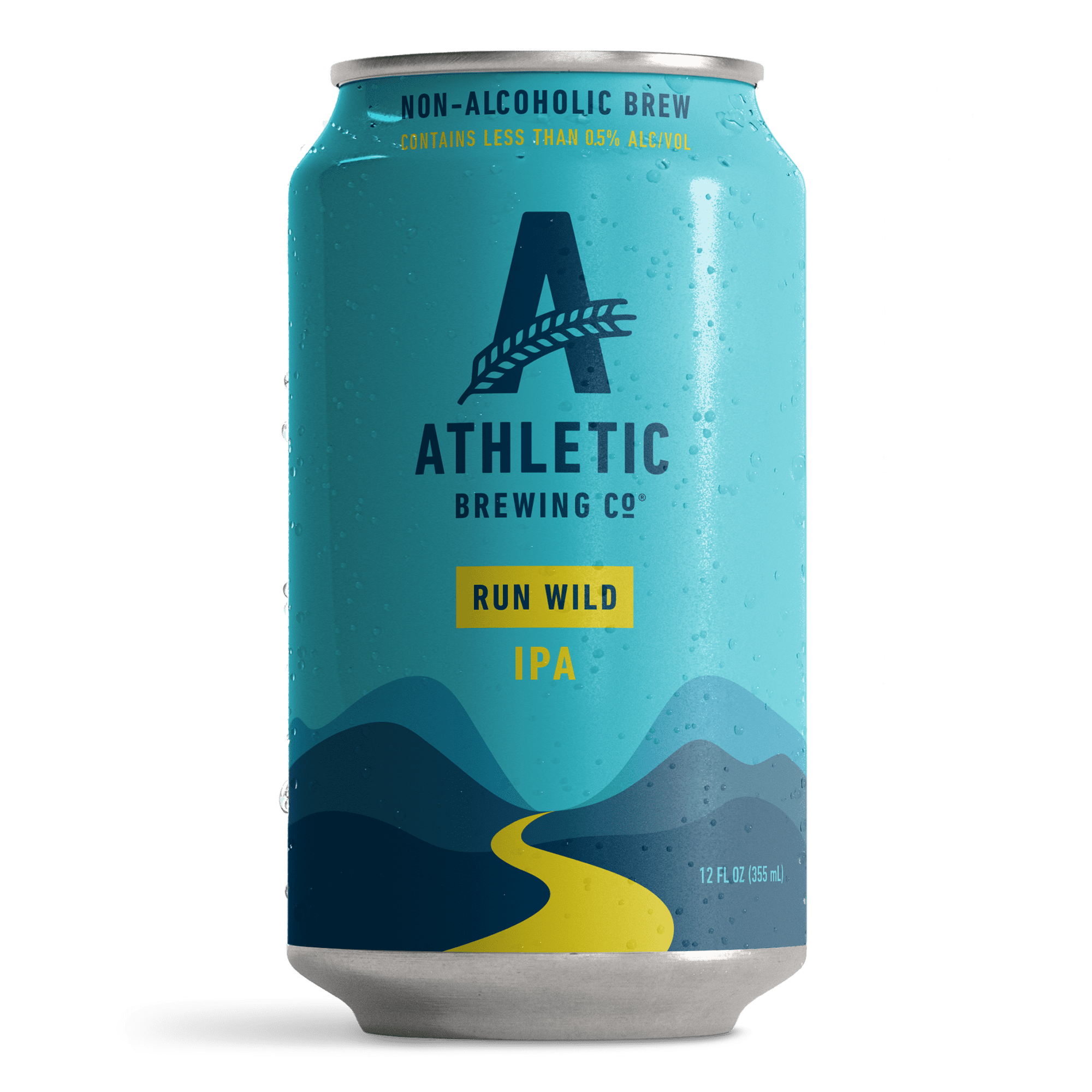Athletic Brewing Company Run Wild IPA, Craft Non-Alcoholic Beer, 12 fl oz Cans, 12 Pack