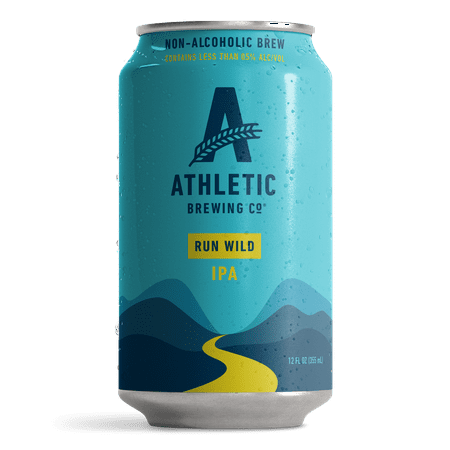 Athletic Brewing Company Run Wild IPA, Craft Non-Alcoholic Beer, 12 fl oz Cans, 12 Pack