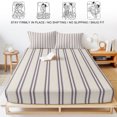thumbnail image 5 of Twin Sze Fitted Sheet Set - Purple Stripes 2 Piece Bedding Sets 16" Deep Pocket Fitted Sheet with 1 Pillowcase, Farmhouse Brown Vintage Rustic Lines Brushed Microfiber Hotel Luxury Bed Sheets, 5 of 9