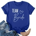thumbnail image 5 of Team Bride Print T Shirts for Women Short Sleeve Spring Summer Tops Basic Loose Crewneck Tee, 5 of 6