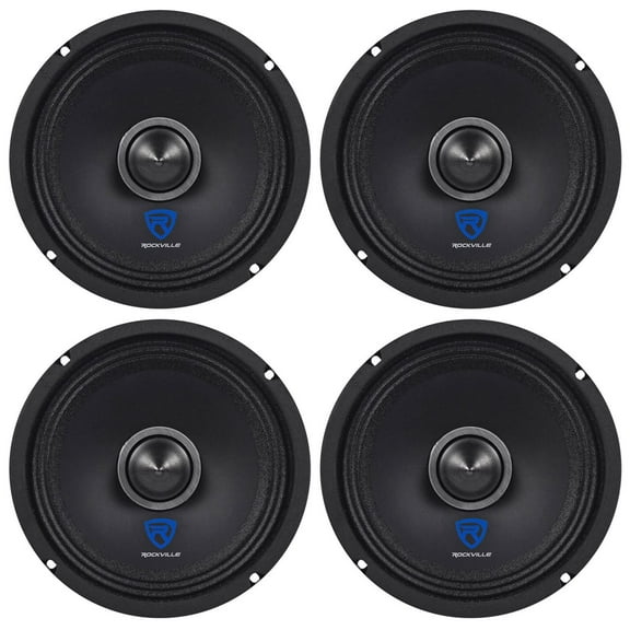 Rockville RXM64 6.5-in 600W Total 4-Ohm mid-bass Driver car Audio Speakers, 150W peak/75W RMS per Speaker, Kevlar Cone Reinforced Pulp, for Door installations and Custom Systems, 4-piece