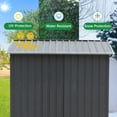 thumbnail image 5 of Jaxsunny 5 x 3 ft Outdoor Storage Metal Shed with Sloping Roof,Single Lockable Door and Vents for Patio Lawn Backyard,Gray, 5 of 9