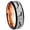 Gray And Rose Gold Beveled Edge, variant on Tungsten Multiple Dolphins 8mm Mirror Gray Polished Dome Men Ring