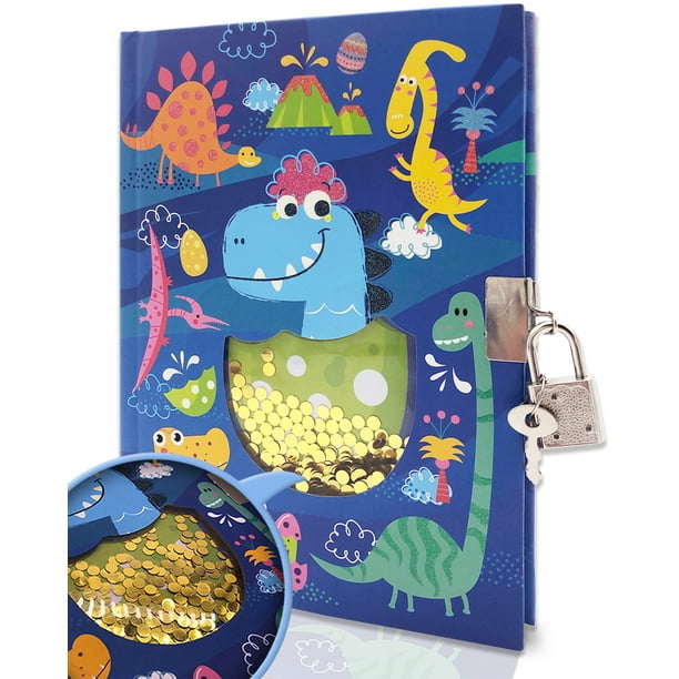 Boys Diary with Lock for Kids, Dinosaur Diaries 7.1x5.3 160 Pages Boy