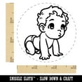 thumbnail image 2 of Cute Crawling Baby Self-Inking Rubber Stamp Ink Stamper - Red Ink - Small 3/4 Inch, 2 of 7