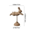 thumbnail image 3 of AURIGATE Easter Leaping Bunny on Stand, Wood-Look Rabbit Figurine with Pedestal Base, Spring Tabletop Decor for Home & Easter, 3 of 6