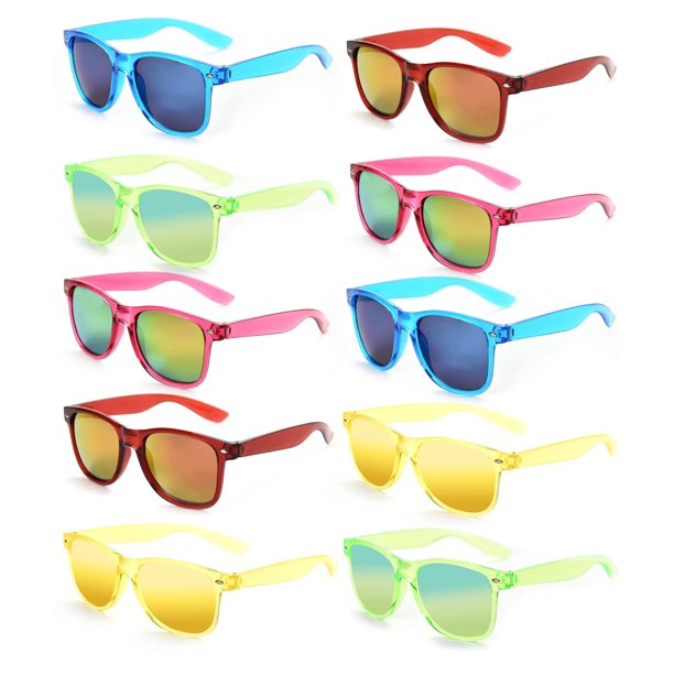 Retro Mirrored Colored Sunglasses Bulk Party Favors Glasses Classic