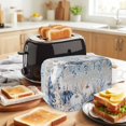 thumbnail image 3 of Coastal Fall Toaster Cover 2 Slice, Thanksgiving Blue White Pumpkins Leaves Wooden Dustproof Bakeware Oven Protector with Top Hook, Waterproof Small Kitchen Appliance Toasters Dust Cover, 11"x6"x8", 3 of 9