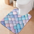 thumbnail image 2 of Yayeee Bath Rug for Bathroom Floor Non Slip Rectangle Fluffy Soft Absorbent Mat, 16"x24", Purple Art Pattern, 2 of 7
