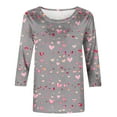 thumbnail image 4 of Luxalzxs Valentines Day Tops Women Cute Heart Graphic Shirts Crewneck 3/4 Length Sleeve Tee Tops Love Print Casual Blouse, 4 of 4