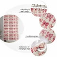 thumbnail image 5 of Extra Long Shower Curtain 72x84 Inch, Pink Bow Shower Curtain Waterproof Bathroom Decor Romantic Rose Beige Linen Retro Fabric Bath Curtain Set Accessories with Hooks, 5 of 6