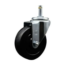 4 Inch Soft Rubber Wheel Swivel 7/16 Inch Grip Ring Stem Caster Service Caster