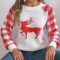 thumbnail image 4 of Aloohaidyvio Ugly Christmas Sweaters for Women,Women's Winter Casual Plaid Deer Christmas Sweater Long Sleeve Knitwear Pullover Sweaters, 4 of 6