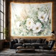 thumbnail image 4 of White Magnolia Watercolor Tapestry Wall Hanging, 4 of 5