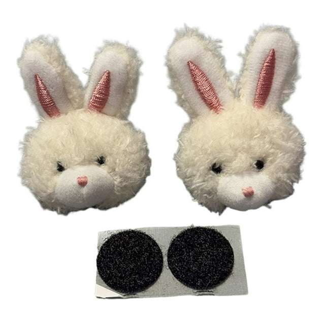 2 adornos decorativos divertidos y extraíbles para mujeres y niñas, fáciles de instalar, pequeños. Blanco