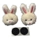 thumbnail image 1 of 1 par de adornos decorativos con forma de cabeza de conejo de peluche de dibujos animados. Blanco, 1 of 6