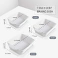 thumbnail image 3 of Bakeware Set, Ceramic Baking Dish Set, Rectangular Casserole Dish Set, 9 x 13 Inches, 3-Piece (Set of 3, White), 3 of 6