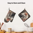 thumbnail image 6 of Bingfone Vintage Floral White Horse Print Oven Mitts Pot Holders Set 2 PCS for Kitchen for Cooking Grilling Baking BBQ Pot Holders Cook Essentials, 6 of 7