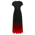 thumbnail image 5 of Fankiway Femmes à la Mode Manches Courtes Col Rond Couleur Dégradé en Vrac Robes d'Été Longues Robes pour Femmes Robes Grande Taille de Dégagement, 5 of 5