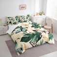 thumbnail image 3 of Manfei Falm Monstera Leaf 7 Pieces Bedding Comforter Set,Wild Butterfly Full Bedding Set,Green Beige Cyan Fitted Sheet Flat Sheet For Girls Boys,Breathable Home Decor, 3 of 8