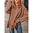 thumbnail image 3 of QWZNDZGR Womens Sweatshirt Casual Long Sleeve Crewneck Lightweight Pullover Tops Loose Sweatshirts, 3 of 5