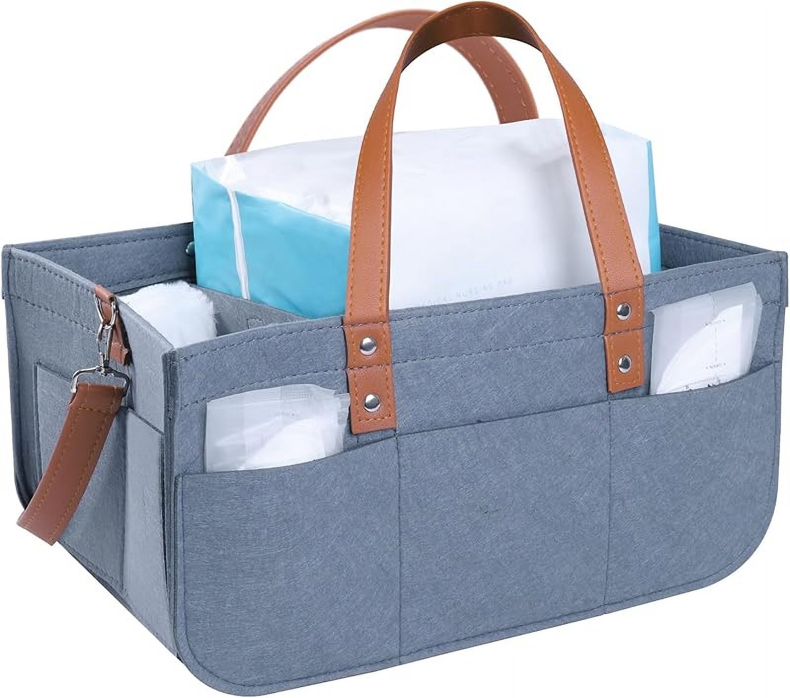 Diaper Caddy Bag,Car Organizer and Storage,Caddy Organizers with Handles and Straps, Baby Bottle Organizer for Nursery,Portable Baby Diaper Caddy