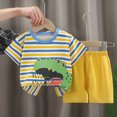 thumbnail image 2 of NOLDARES Toddler Kid Boy Summer Clothes 2pcs Dinosaur Truck Round Neck Short Sleeve Top Shirt Cartoon Graphic Casual Drawstring Shorts Outfits(Multicolour,18-24 M), 2 of 4