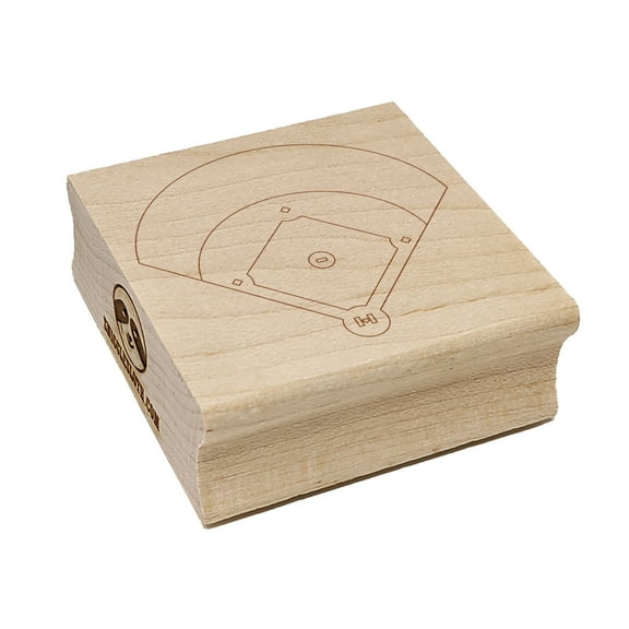 Baseball Softball Field Diamond Aerial View Square Rubber Stamp Stamping Scrapbooking Crafting - Medium 1.75in