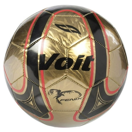 UPC 639504314650 product image for Voit Size 5 Fenix Soccer Ball, Deflated, Gold and Black Graphic with Red Accents | upcitemdb.com