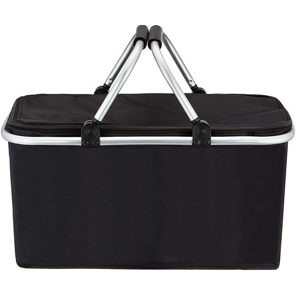 Picnic Hamper - Grocery Hamper - Laundry Hamper - Market Hamper - Insulated Strong Aluminum Frame Christmas Gift Basket