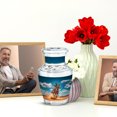 thumbnail image 6 of JAGASY Cowboy Small Urn for Child, Blue Urn for Ashes Adult Male, Horse White Clouds & Blue Sky Decorative Urns for Boy - Memorial Cremation Urns for Girl - (3 Inch), 6 of 7