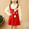 thumbnail image 4 of Levmjia Girls Dress Set 1 - 8 Years Acrylic Soft Pocket Rabbit Floral Trim Knit Sweater Dress Girl Outfit Long Sleeve Cardigan Dress for Kids Girls Clothing, 4 of 8