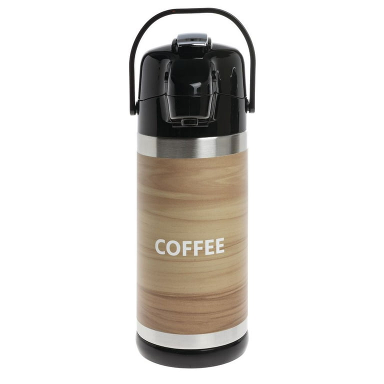 HUBERT Airpot Thermal Coffee Dispenser with Pump Lid, 2.5 Liter