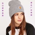 thumbnail image 3 of carhartt Carhartt gorro para el frío de la marca de moda con gran circunferencia de la cabeza y adelgazante 23 nueva ropa de trabajo retro de invierno gorro de punto estilo americano, 3 of 5
