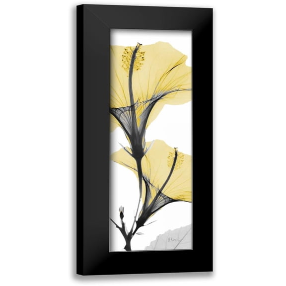 Koetsier, Albert 7x14 Black Modern Framed Museum Art Print Titled - Hibiscus Yellow