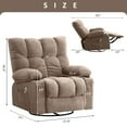 thumbnail image 3 of JONPONY Massage Rocker Recliner Chair with Vibration Massage and Heat Ergonomic Lounge Chair for Living Room with Rocking Function and Side Pocket, 2 Cup Holders, USB Charge Port,Brown, 3 of 14