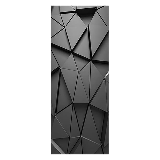 Pegatinas 3D de celosía negra para puertas de cabaña, PVC, pegatinas decorativas modernas para fachadas