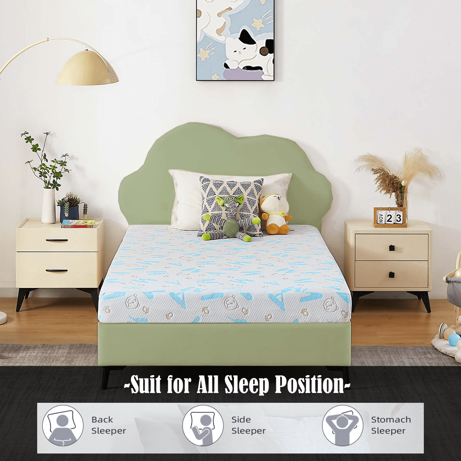 Gel Memory Foam Mattress, 5 Inch, Twin XL Alphabet Bed Mattress, Medium Firm Feel Mattress,Breathable & Cool Sleep Spine Pressure Relief Bed in a Box CertiPUR-US Certified