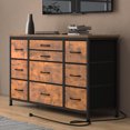 thumbnail image 3 of Ashion Wide Dresser for Bedroom with 10 Drawers, Large Wide Chest of Drawers, Fabric Double Dresser for Bedroom Living Room Hallway, Brown, 3 of 8