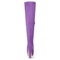 thumbnail image 4 of Unique Bargains Women's Platform Block Heel Over Knee High Boots Purple US 7.5, 4 of 8
