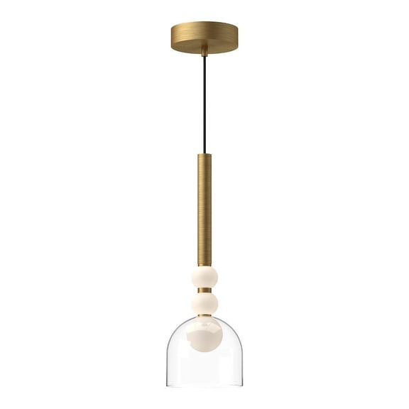 PD30505-BG/CL-Kuzco Lighting-Rise - 14W LED Pendant-17 Inches Tall and 5.63 Inches Wide-Brushed Gold Finish