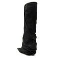 thumbnail image 3 of FSJ Women Fashion Slouchy Fold Over Knee High Boots Pointed Closed Toe Stiletto High Heel Long Boots Party Shoes Size 6.5 Black Suede, 3 of 4